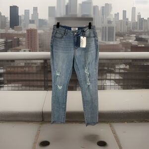 Anthropologie EVIDNT Los Angeles Verona Skinny Ankle Size 27 Blue Denim New